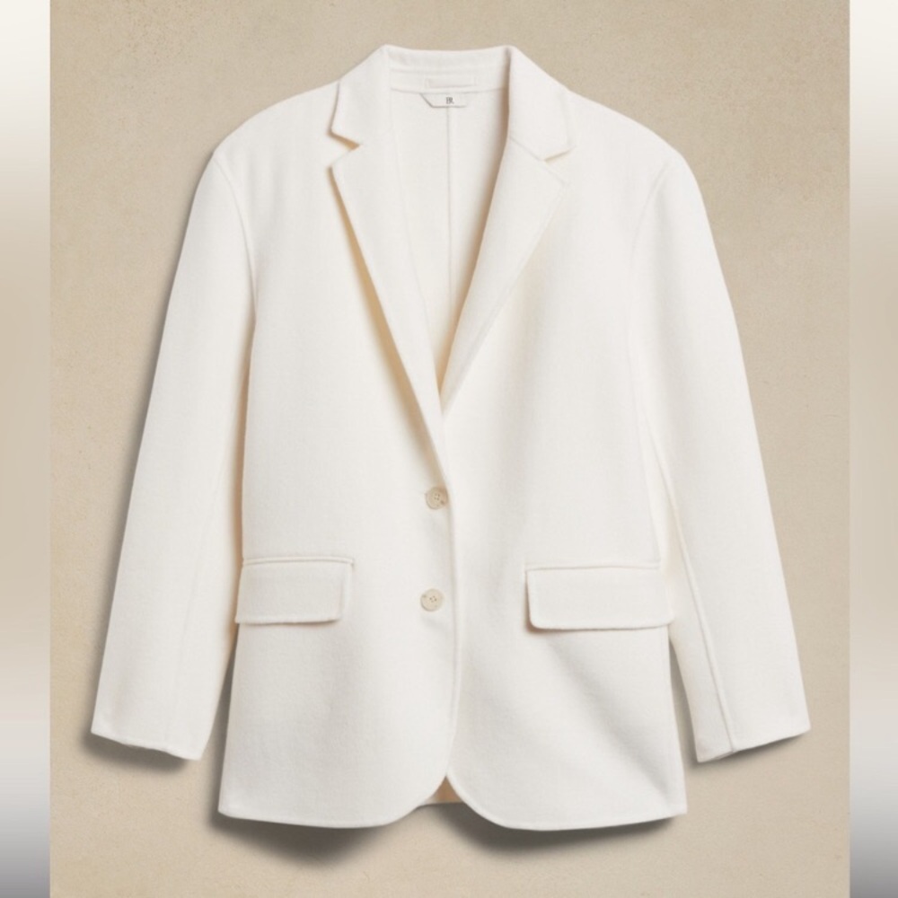 NWOT Nelli Oversized Wool Blend Transitional Blazer Snow Day by Banana Republic